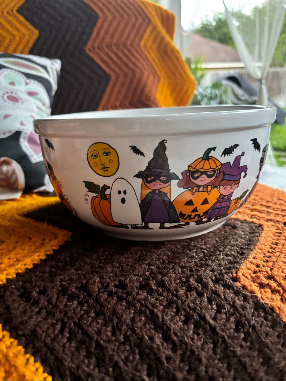 Starbucks Halloween Candy Bowl with Vintage Trick-or-Treat Characters